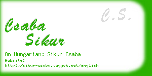 csaba sikur business card